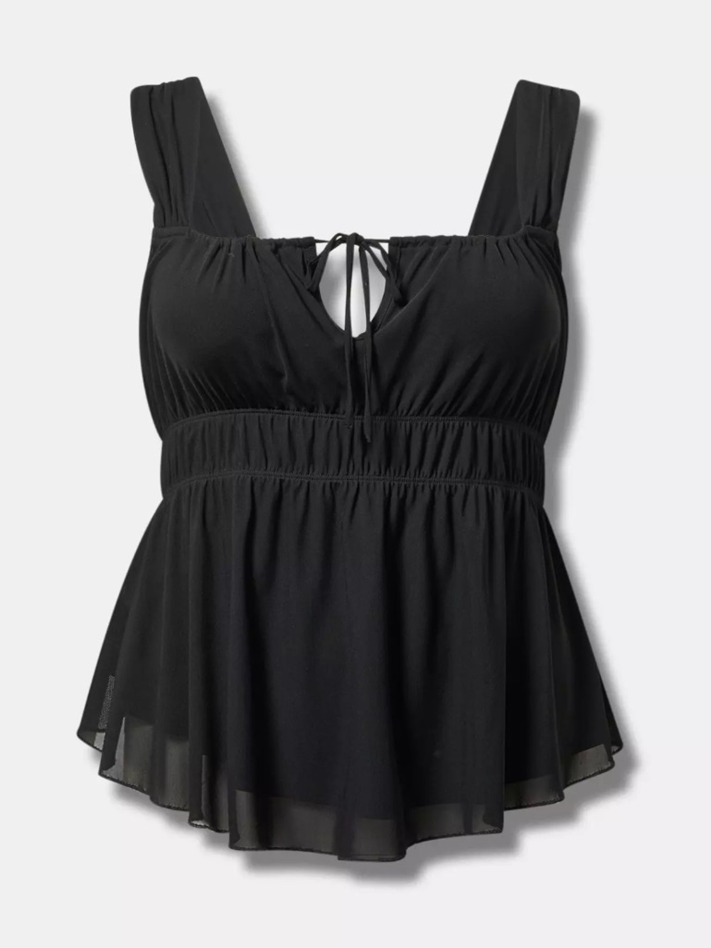 torrid Black Stretch Mesh Babydoll tank